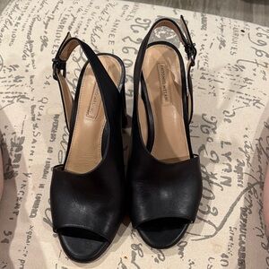 ANTONIO MELANI Black Peep-Toe Slingback Heels size 9